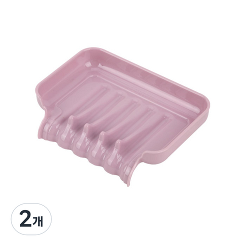 새드리 모던 물 잘 빠지는 비누받침, 핑크, 2개