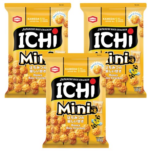 카메다 이치 쌀과자 미니 허니, 120g, 3개
