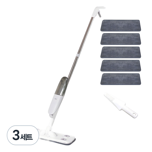 레토 스프레이 밀대 물걸레 + 극세사패드 5p + 다용도 클리너 세트, 3세트