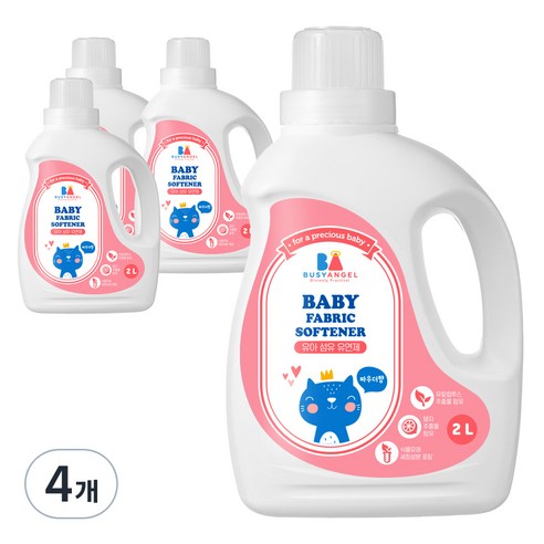 비지엔젤 포근한 유아 섬유유연제 파우더향, 2L, 4개