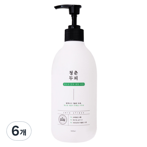 청춘두피 청소년 두피 쿨링 샴푸 시그니처향, 500ml, 6개