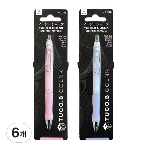 투코비 콜크 닥터그립 편한샤프 랜덤발송, 6개, 0.5mm