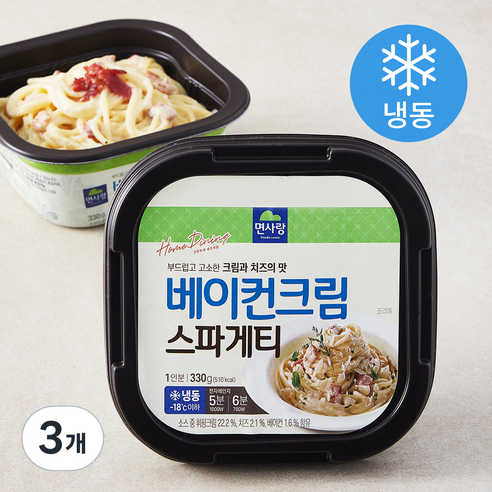 면사랑 베이컨크림 스파게티 (냉동), 330g, 3개