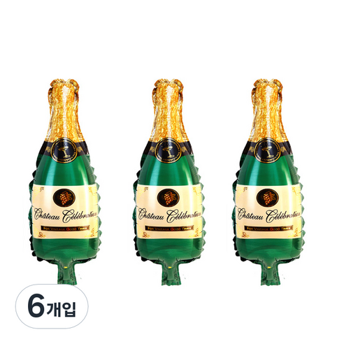 윰스 파티장식 샴페인 메탈호일풍선, 6개입