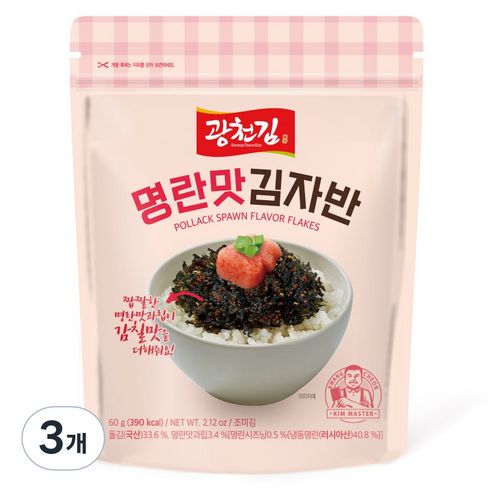광천김 명란맛 김자반, 60g, 3개