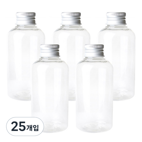 병도매닷컴 DT120 투명 음료용기 알루미늄 실버캡, 120ml, 25개입