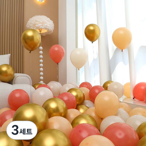 피앤비유니티 풍선 50p 세트 골드, 01 골드 4색혼합, 3세트