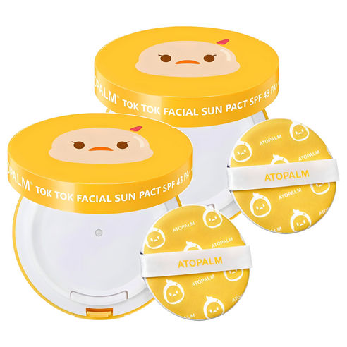 아토팜 톡톡 페이셜 선팩트: 연약한 피부를 위한 부드러운 햇살 보호막 아토팜선팩트