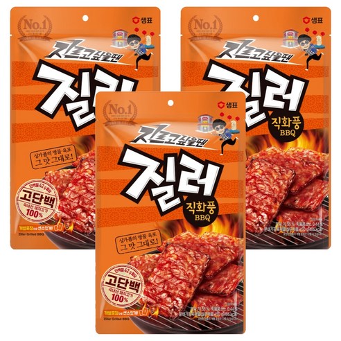 질러 직화풍비비큐 육포, 150g, 3개