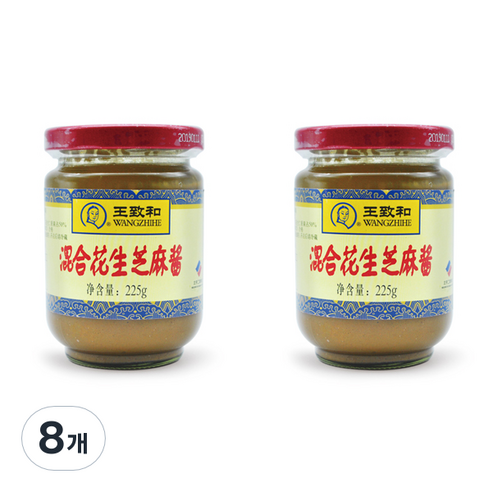왕즈허 즈마장 땅콩 참깨 소스, 225g, 8개