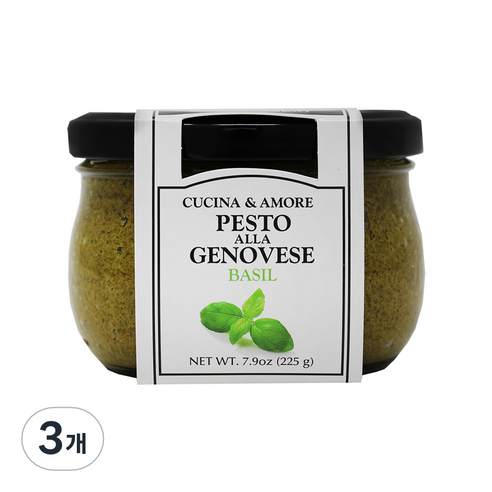 쿠치나아모레 페스토 알라 제노비스 바질페스토, 225g, 3개