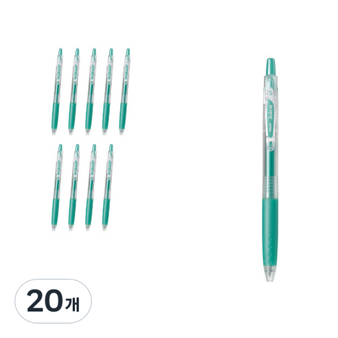 파이롯트 쥬스 젤잉크펜 0.5mm LJU-10EF, 메탈릭그린, 20개