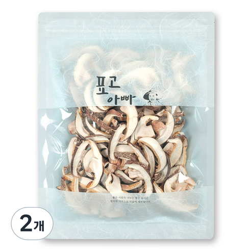 표고아빠네 참나무 원목 재배 말린 건조 표고버섯 절편 상, 2개, 200g
