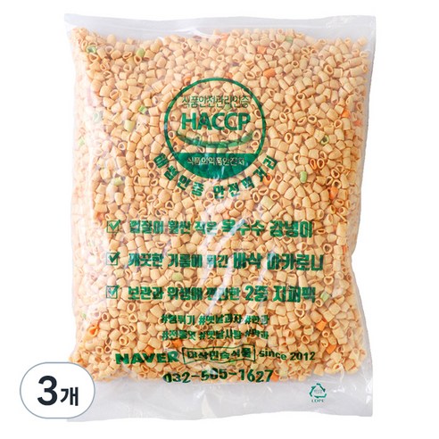 우리식품 마카로니, 1.2kg, 3개
