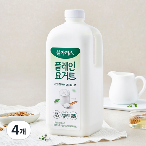 남양유업 불가리스 플레인 요거트, 1.8kg, 4개, 1개입
