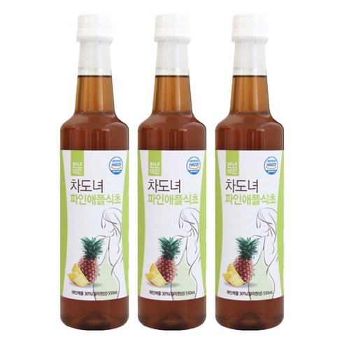 천년미인 차도녀 파인애플 식초, 550ml, 3개