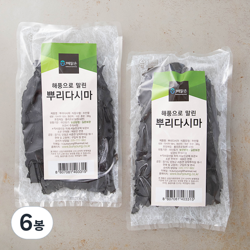 해맑은번영 해풍이 말린 뿌리다시마, 300g, 6봉