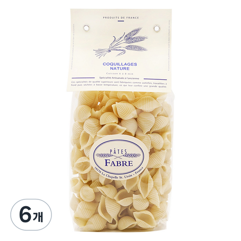 빠뜨 파브르 콘길리에 내추럴 파스타, 250g, 6개