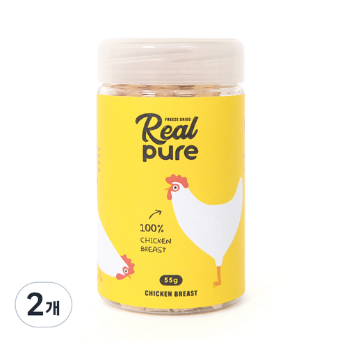 리얼퓨어FD 동결건조 고양이 간식 큐브 55g, 닭가슴살, 2개