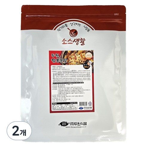 소스생활 짬뽕 분말 소스, 1kg, 2개