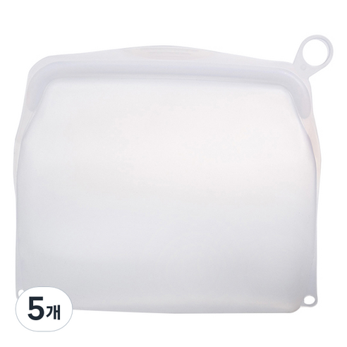 살림백서 생활백서 제로웨이스트 실리콘 지퍼백 1000ml, 화이트, 5개