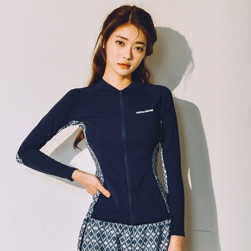 헤링본 여성용 루즈핏 빅사이즈 그램 집업 래쉬가드 R260