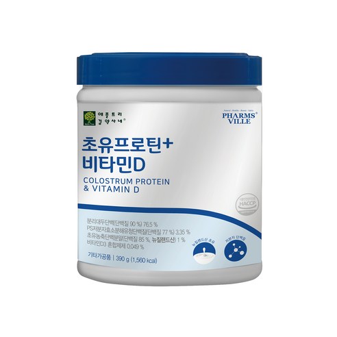 초유 프로틴 비타민D 뉴질랜드 저분자 가수분해 농축 유청 단백질 식물성 분리대두단백 분말 MBP 뼈건강 비타민디 가루 프로틴, 2개, 390g