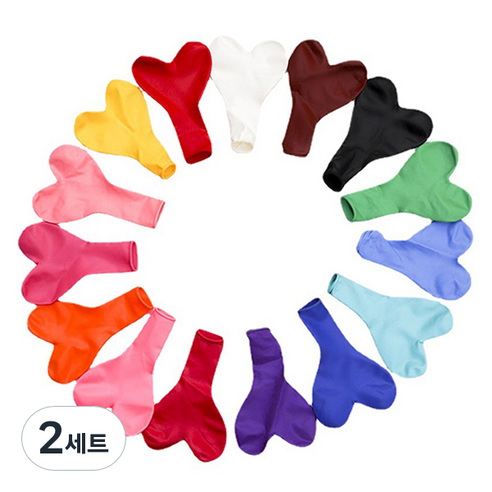 마켓감성 25.4cm 하트 풍선장식 100p 세트, 혼합색상, 2세트