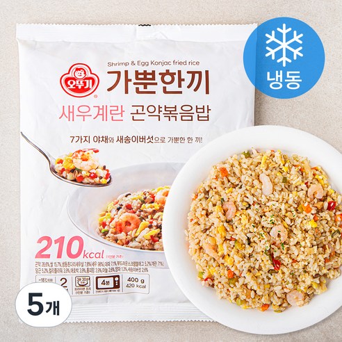 가뿐한끼 새우계란 곤약볶음밥 2인분 (냉동), 400g, 5개