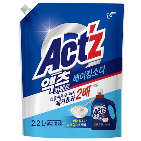 액츠 퍼펙트 베이킹소다 액상세제 리필, 2.2L, 1개