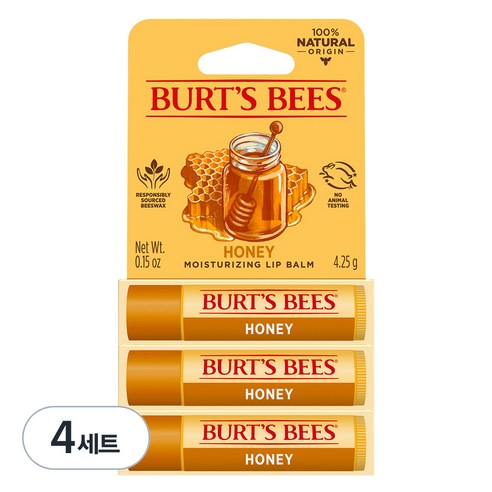 버츠비 모이스춰라이징 립밤, 허니, 12.75g, 4세트