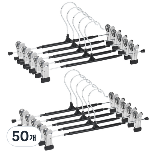 코멧 논슬립 회전형 치마바지걸이, 블랙, 50개