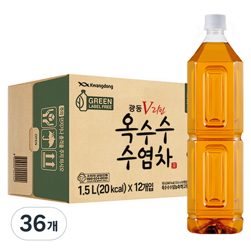 광동옥수수수염차 무라벨, 1.5L, 36개