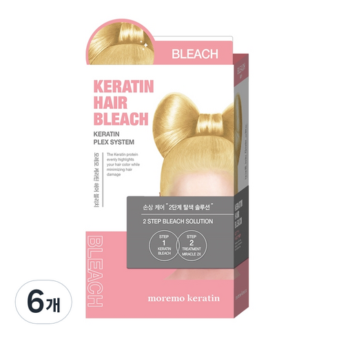 모레모 케라틴 헤어 블리치 탈색제, 80g, 6개