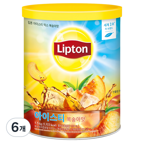 립톤 아이스티 분말 복숭아맛, 1.5kg, 1개입, 6개