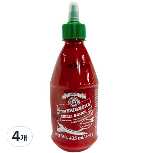 타이 쓰리라차 칠리소스, 435ml, 4개