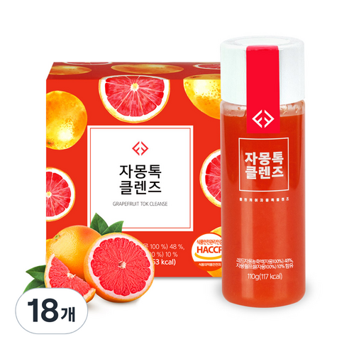 소울네이처푸드 클린케어 자몽톡 클렌즈 주스, 110g, 18개