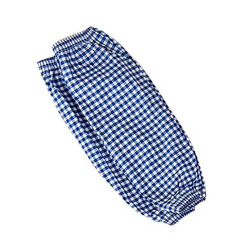 씨티컴퍼니 면 체크 작업용 팔토시 양팔착용 세트, 블루