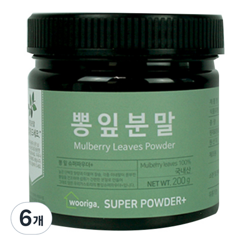 우리가스토리 국내산 뽕잎 분말, 6개, 200g