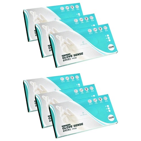 글러브센스 TPE 위생비닐장갑 S, 100개입, 6개