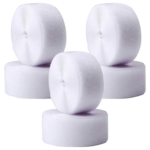 엔더 튼튼한 대형 벨크로 찍찍이 테이프 암수 5cm x 1m 화이트, 3세트
