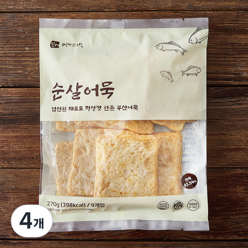 영자어묵 순살어묵 9입, 270g, 4개