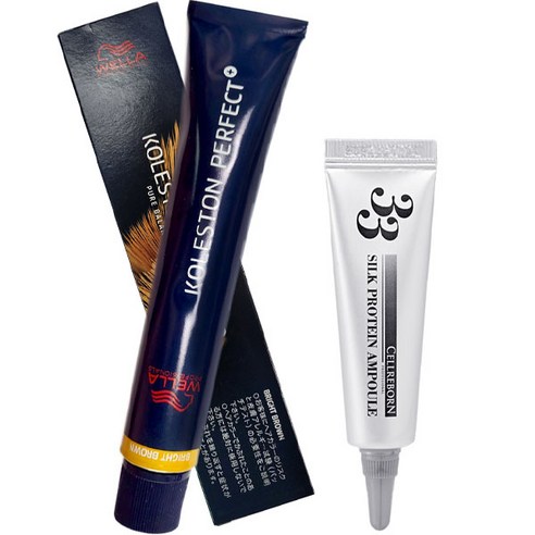 웰라 콜레스톤 퍼펙트 플러스 염모제 80g + 셀리본 33 실크 프로틴 앰플 12ml, 7/17, 1세트