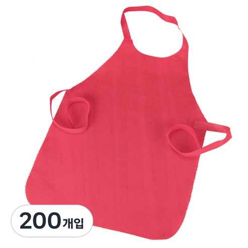 블럭마트 부직포 1회용앞치마, 로즈, 200개입