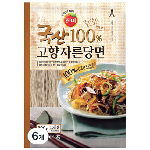 진미 국산 고향 자른 당면, 300g, 6개