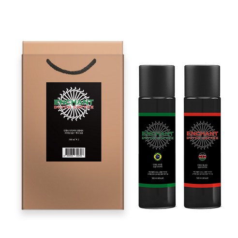 인첸트 더치커피 선물세트, 브라질 싱글 500ml + 케냐 싱글 500ml, 1세트