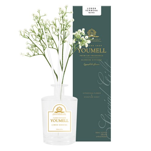 유멜 안개꽃 디퓨저, 레몬버베나, 500ml, 1개