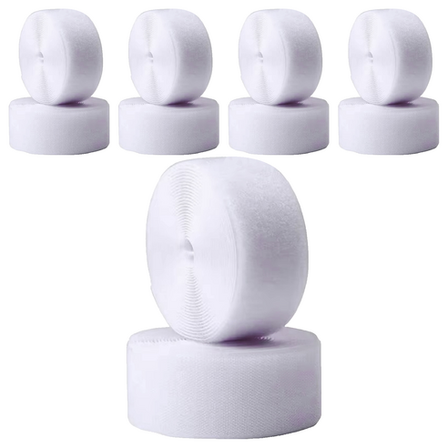 엔더 튼튼한 대형 벨크로 찍찍이 테이프 암수 5cm x 1m 화이트, 5세트