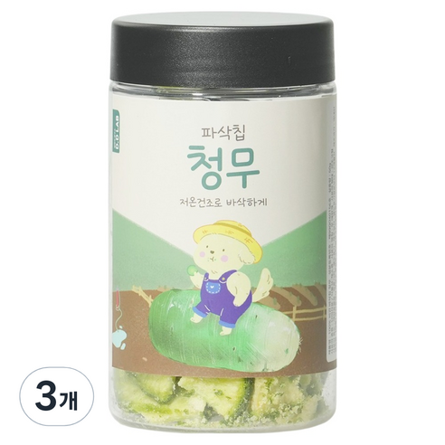 댕댕이연구소 강아지 디디랩 파삭칩 저온건조 과일 채소 간식, 3개, 50g, 청무