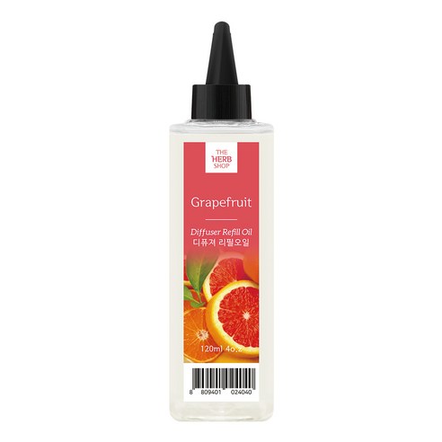 더허브샵 디퓨저 리필 오일, 그레이프프룻, 120ml, 1개